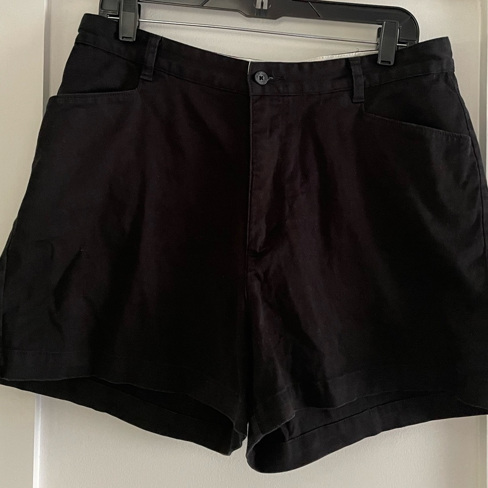 Black twill shorts